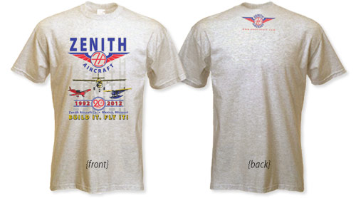 NEW  "20th Anniversary" ZENITH AIRCRAFT T-Shirt