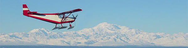 Flying in Alaska... on skis