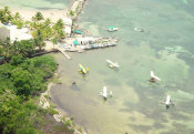 Arial view of the Orizon base in Guadeloupe, FWI.