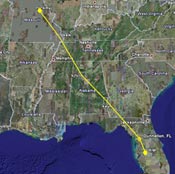 Lakeland, FL to Mexico, MO route