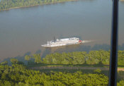 A tourist paddle boat on the Mississippi