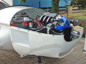 A custom turbo-diesel engine installation (82-hp "Smart"-car engine) Mercedes Benz Smart aircraft engine installation